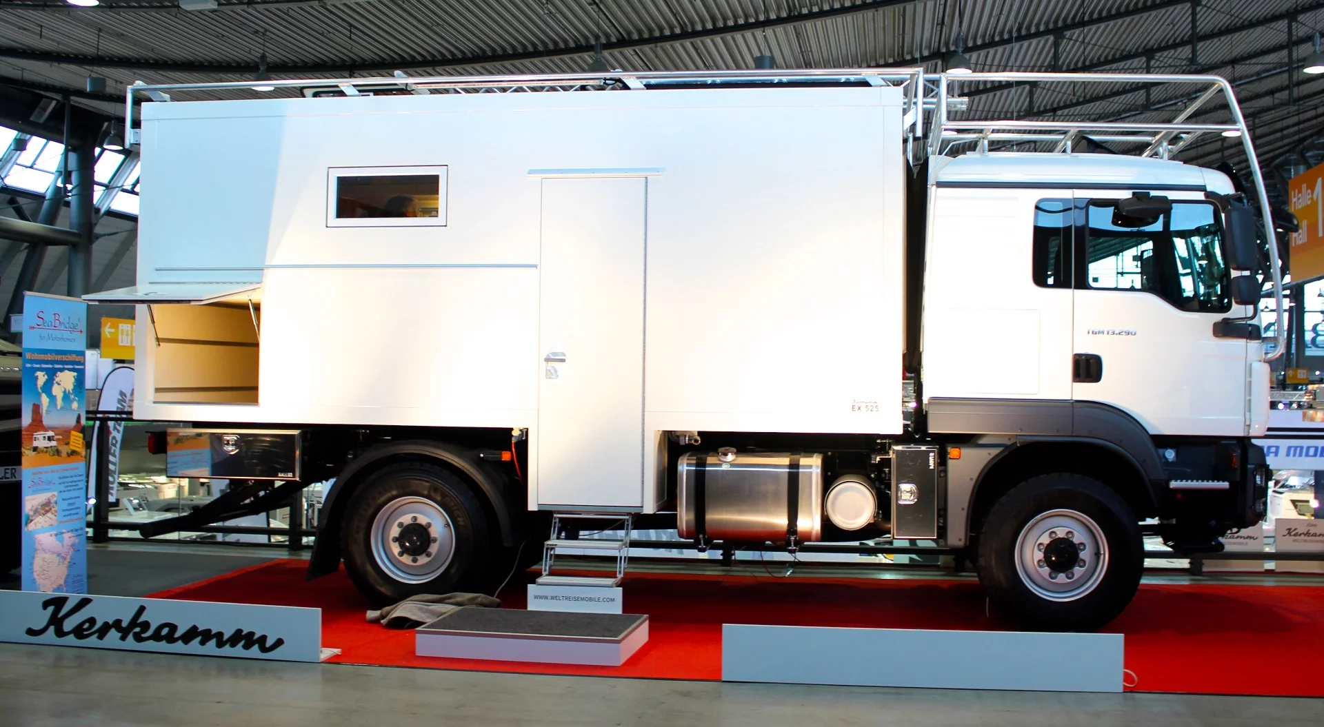 Kerkamm shows one of the larger expedition vehicles at CMT, the EX 525