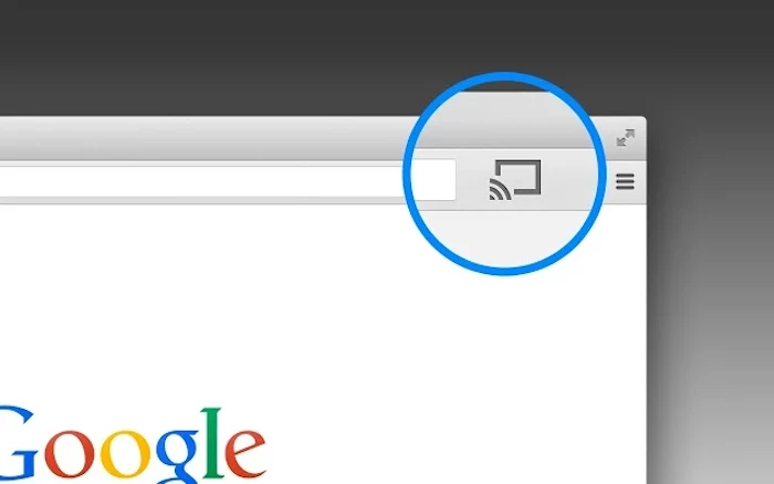 With the Google Cast extension installed for Chrome, any browser window can be streamed to the Chromecast by clicking the Cast button (circled)