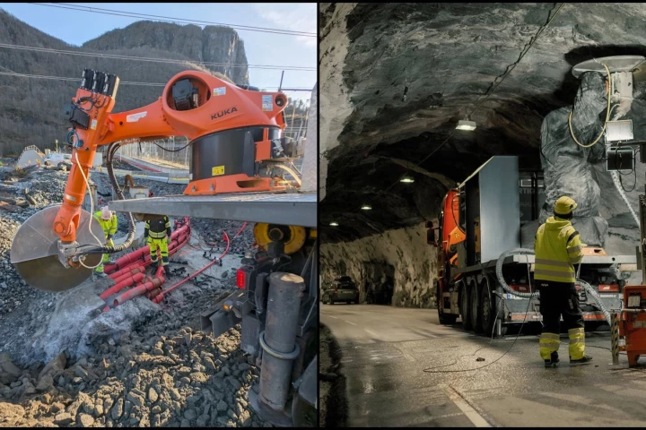 Built on the Kuka KR Fortec 480 platform, Smart Productions has made an equally terrifying and useful tool for cutting rock, concrete, and steel with surgical precision