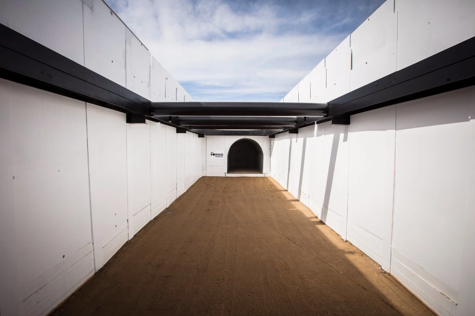 Proof-of-concept tunnel entrance at The Boring Company's headquarters in LA