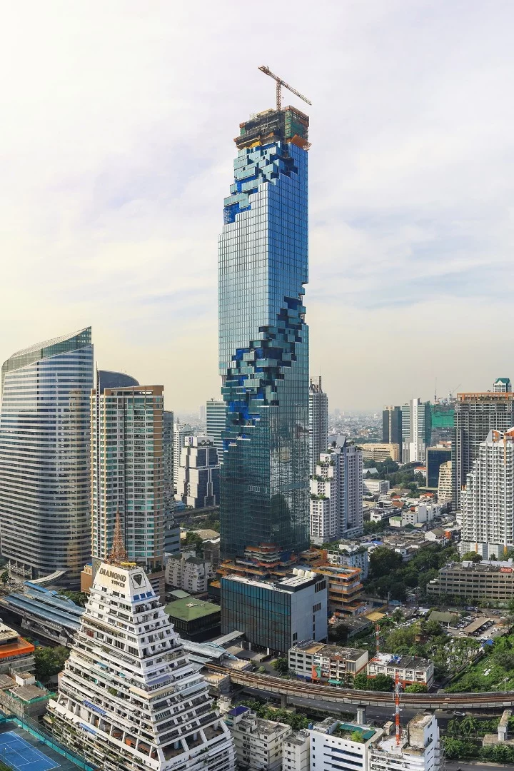The MahaNakhon is said to have been designed to complement Bangkok's existing skyline