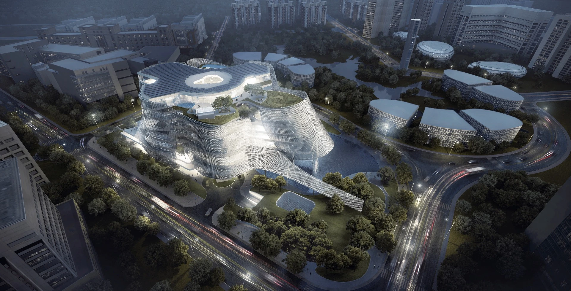 The building will take a roughly flower shape, with a central core surrounded by six petal-like volumes extending outwards