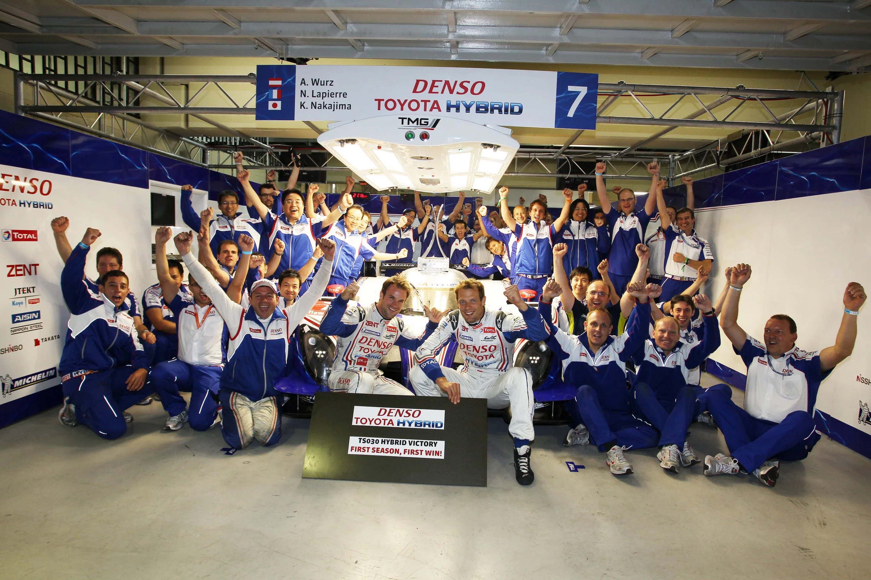 The winning Toyota team