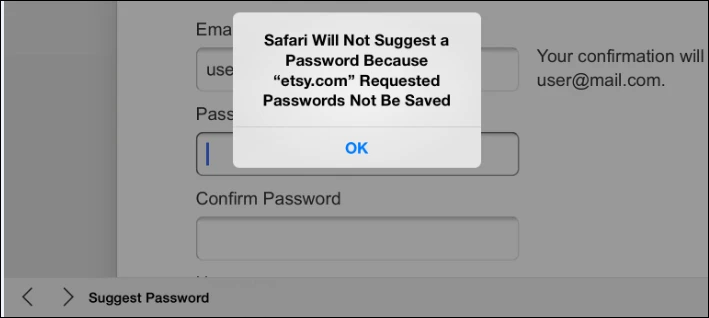 Some sites don't work with iCloud Keychain yet