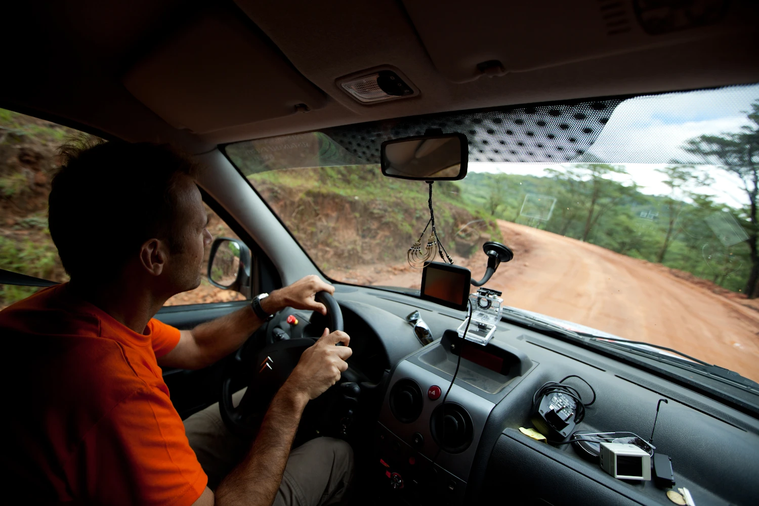 Xavier Chevrin navigates the dirt roads of Arusha Kondoa