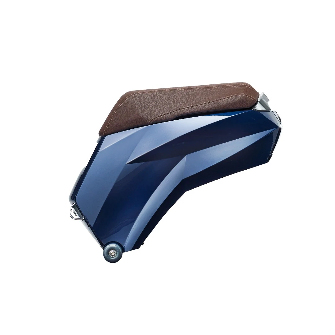 The seat-based battery unit removes for security/easy charging