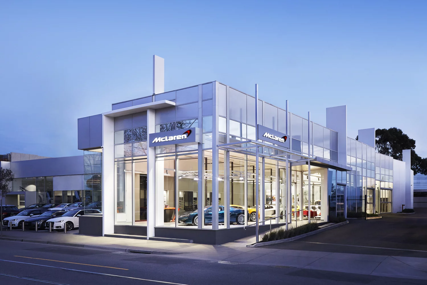 The dealership currently has a McLaren F1 sitting in the window
