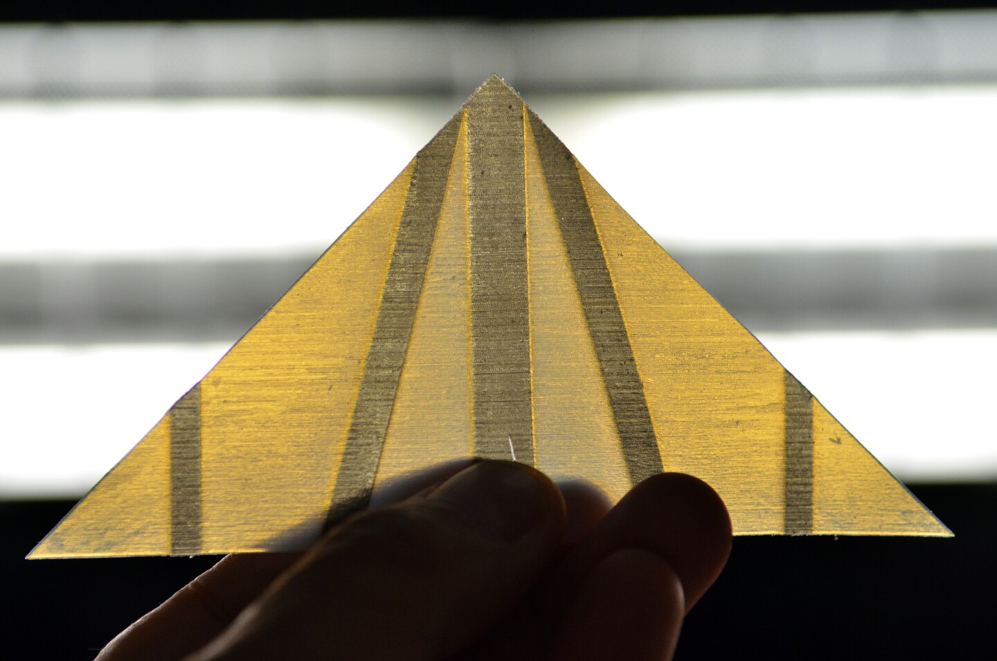 A 4D-printed "polymer airplane" that folds itself into shape