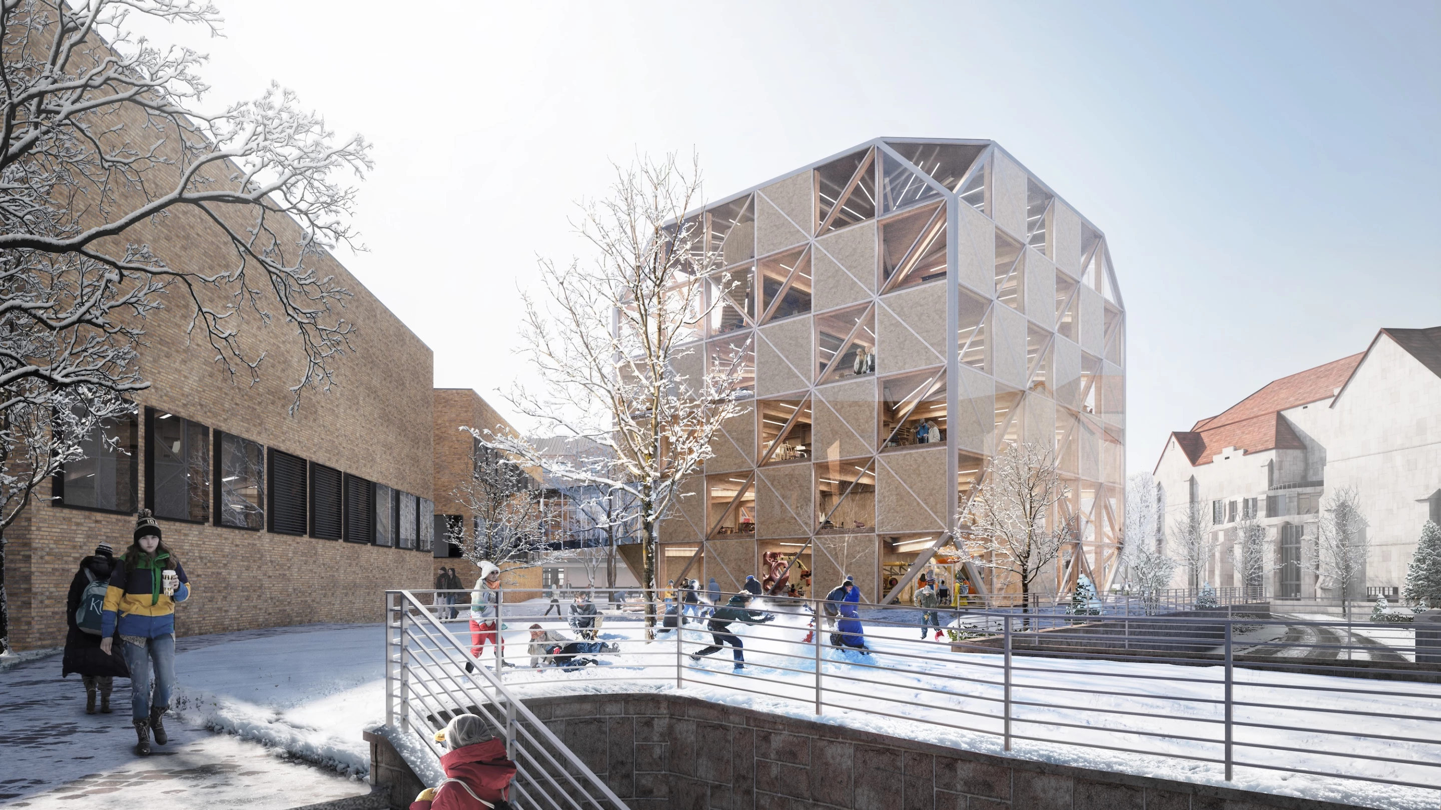 The Makers' KUbe's timber structure will be covered in glass, protecting it while ensuring lots of light inside