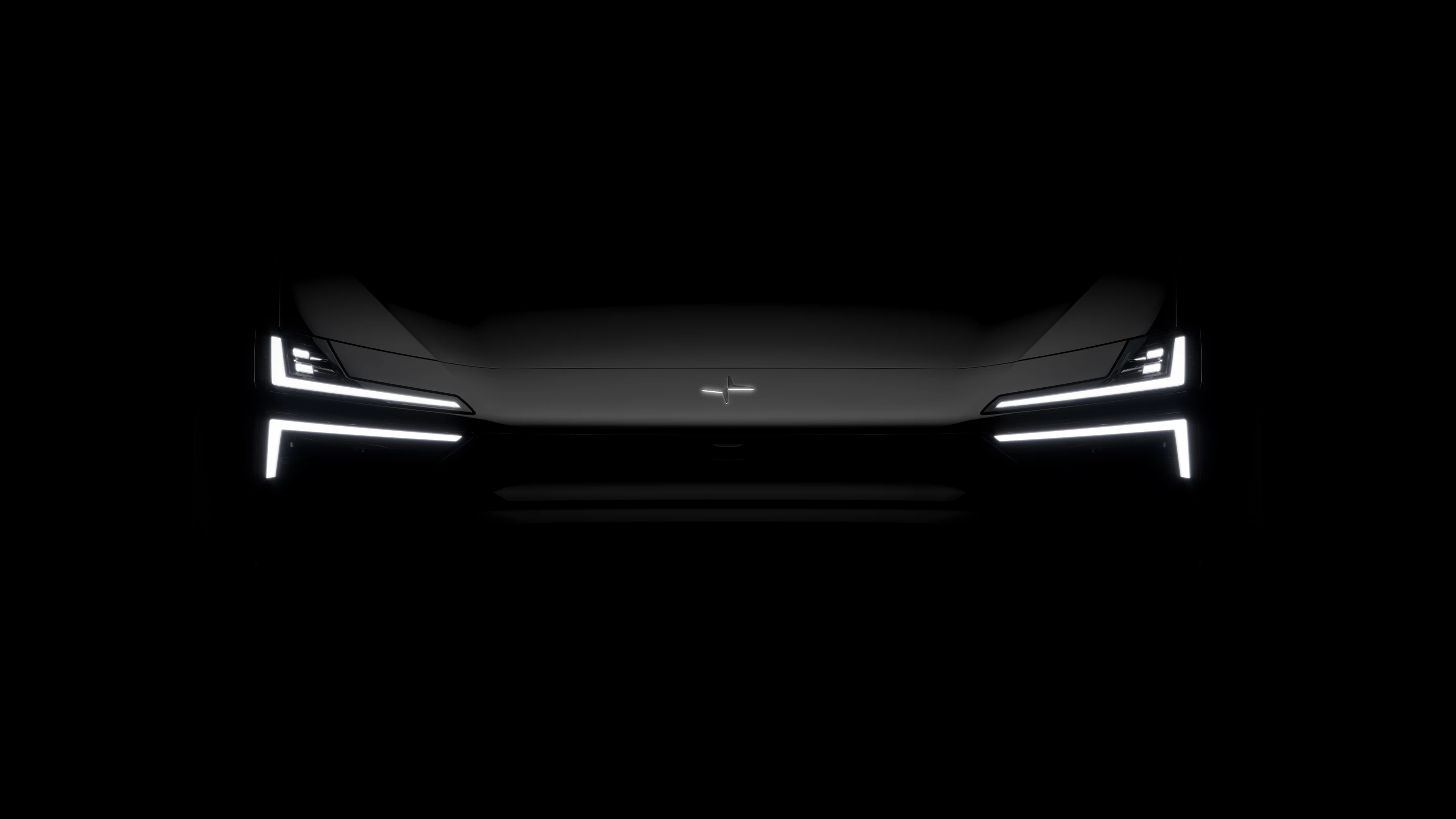 The Polestar 4 lights the night with its dual-blade headlamp design