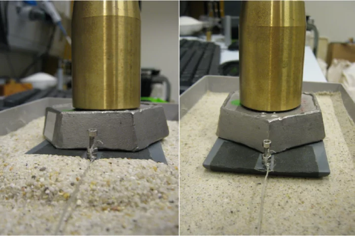 The miniature sledge-testing rig used in the study