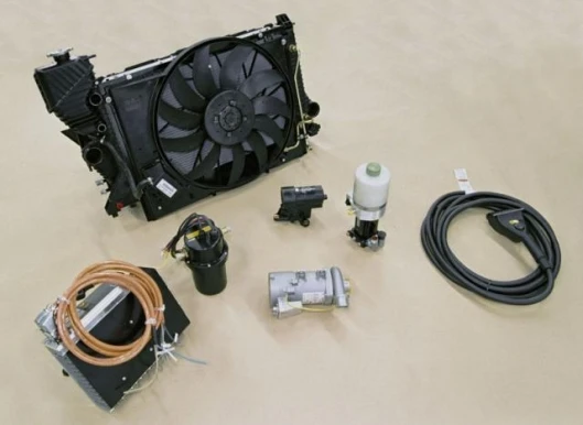 The special features of the hybrid technology include an electric charger, an electric water pump and an electric vacuum pump