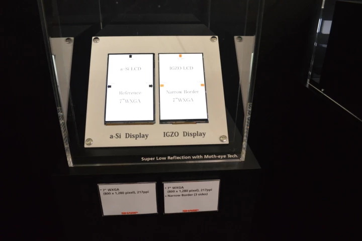 Amorphous silicon and IGZO displays side by side