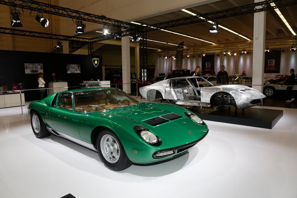 Lamborghini shows the fully restored original 1971 Miura SV at Techno-Classica Essen earlier this year
