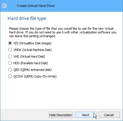 Make your VM hard drive type VDI