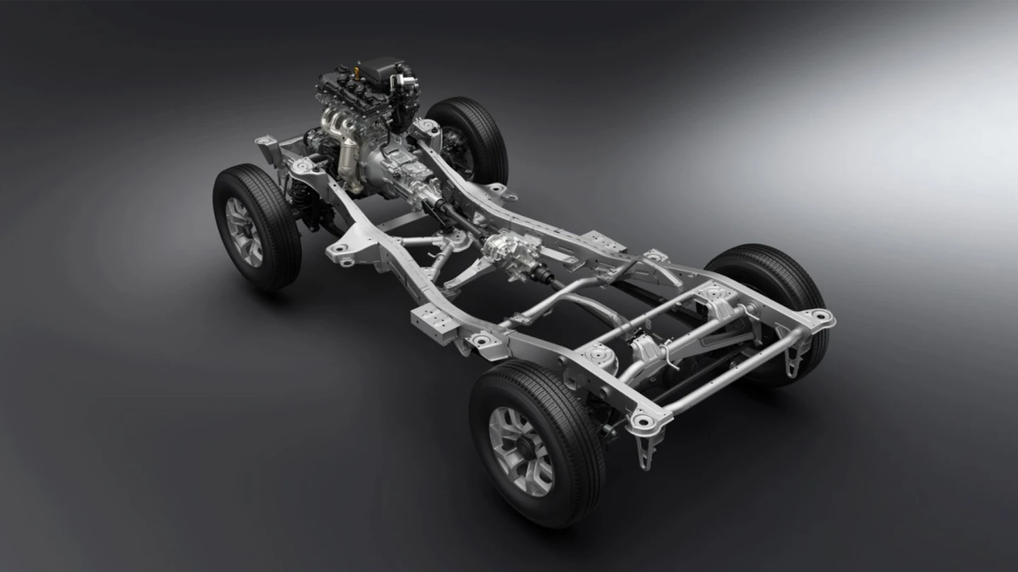 The new Suzuki Jimny: ladder frame and as-yet anonymous engine