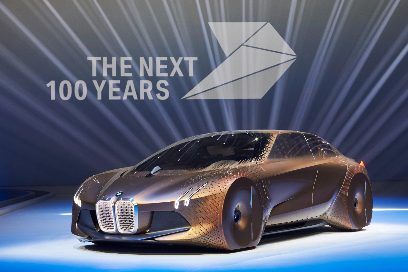 The BMW Vision Next 100 concept merges digital and physical information displays