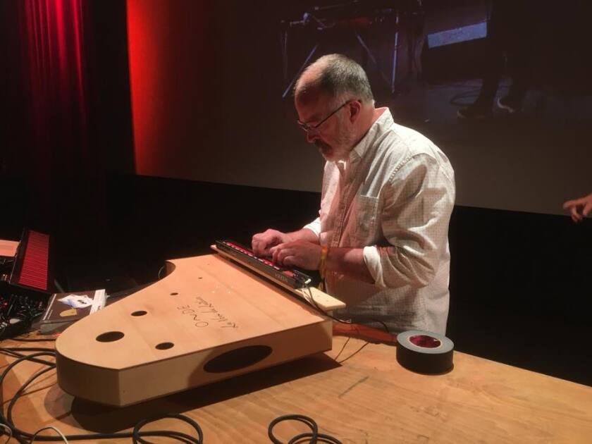 Developed for expressive playing, the ContinuuMini features a thin red touch surface that translates finger movements and gestures into sounds or MIDI commands