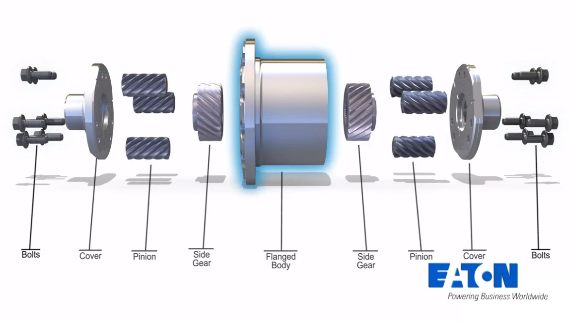 An exploded view of the differential