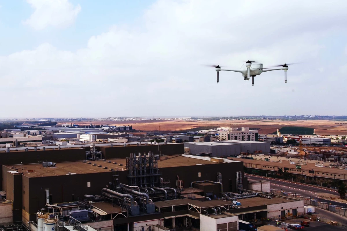 An Airobotics quadcopter in flight