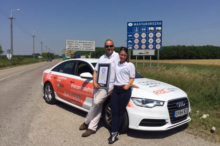 Andrew Frankel and Rebecca Jackson set off from Maastricht at 9:48 am (GMT) on Tuesday, June 9, and finished at 12:44 pm (GMT) the following day in Hungary