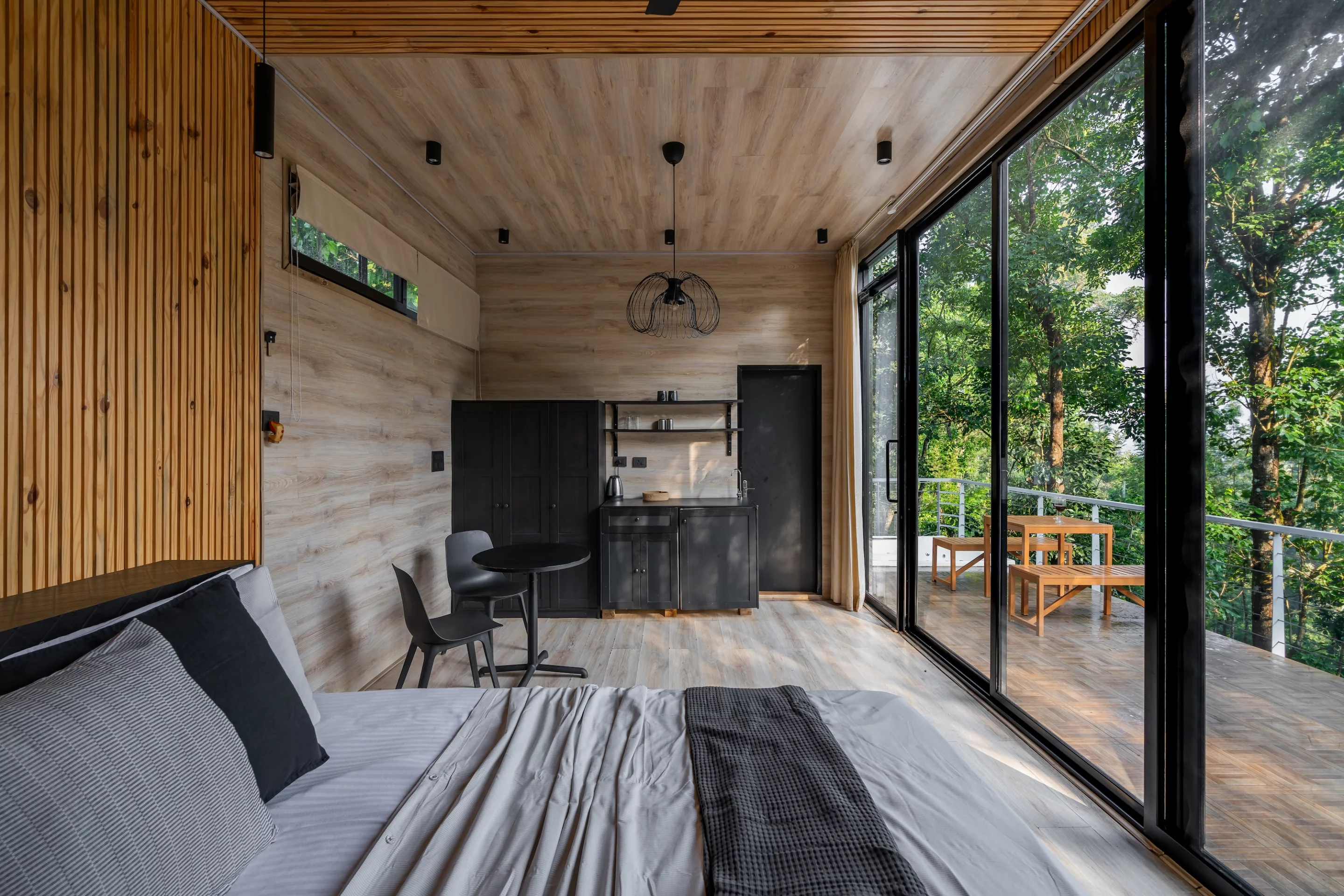 Reflections' interior measures 300 sq ft (27.8 sq m) and is arranged on one floor