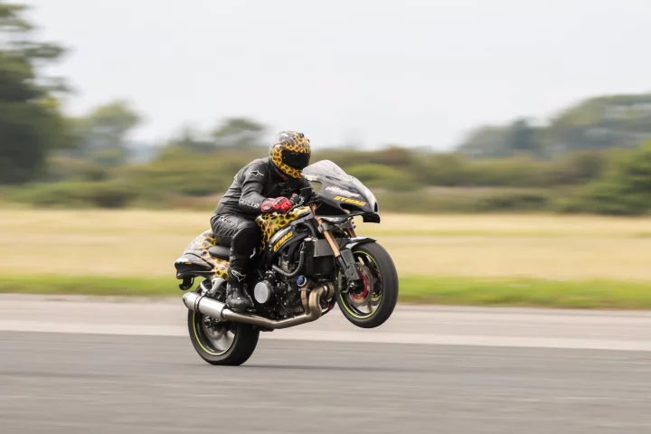 Gary Rothwell's world record-breaking 209 mph wheelie