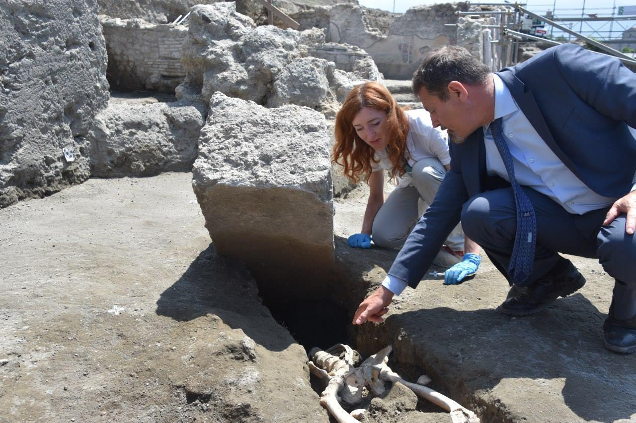 The skeleton was discovered during excavations of a previously-unexplored part of the city of Pompeii, known as Regio V