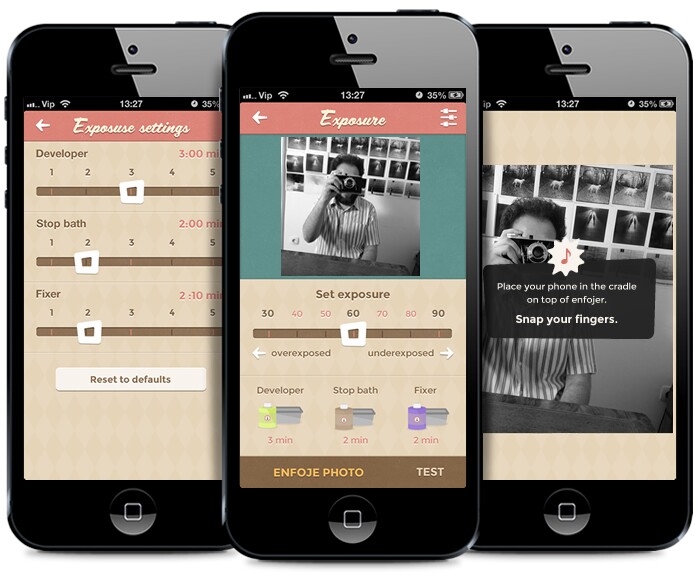 The Enfojer app lets you edit images, and walks you through the development process