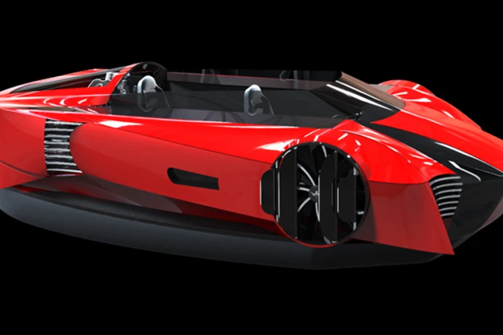 The Mercier-Jones hovercraft design was inspired by luxury sports cars