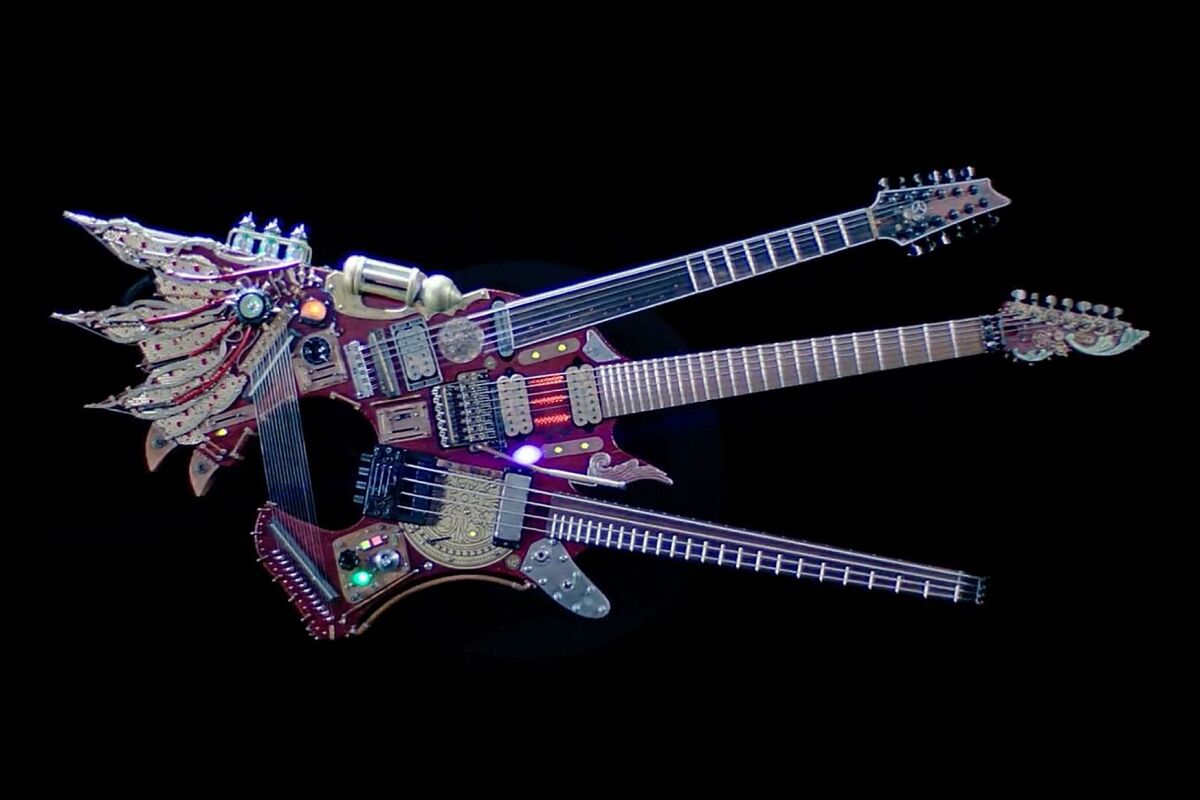 Ibanez reveals crazy threenecked Hydra guitar built for Steve Vai