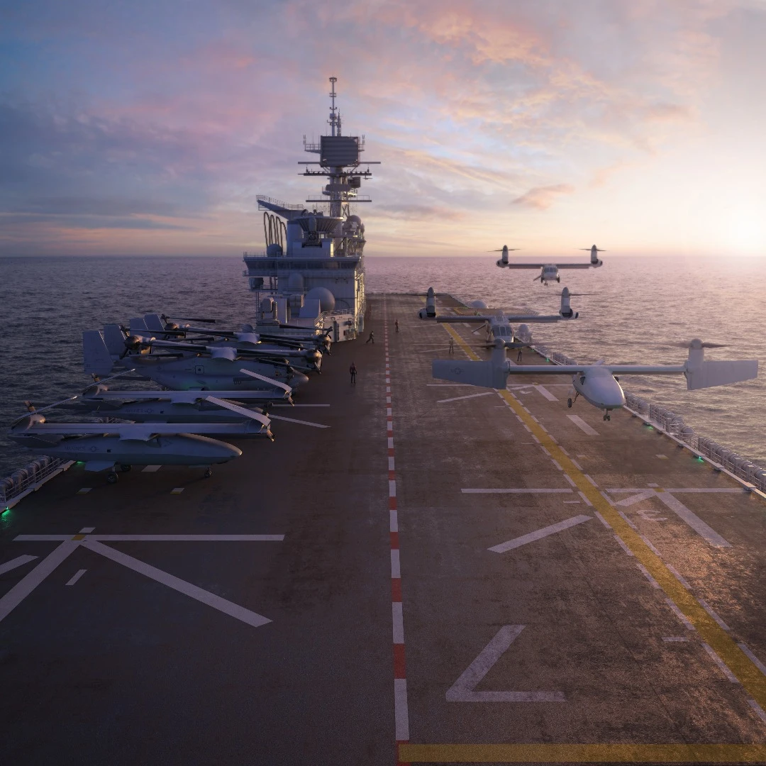 VTOL capability allows the V-247 to operate from helicopter carriers