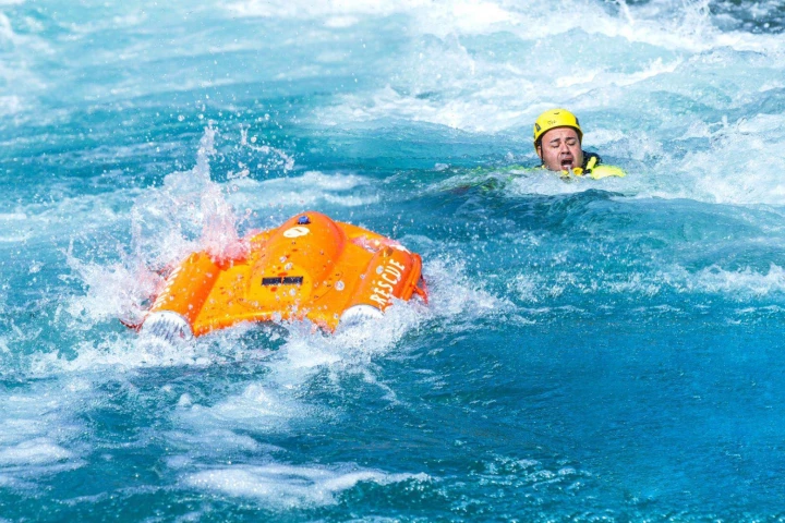 Designed to help swimmers in distress, the self-propelled Dolphin 1 is guided to where it's need by remote control