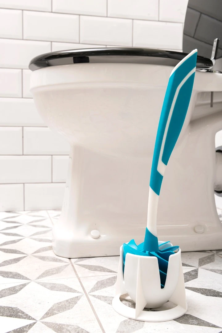 When plunged into the depths of your loo, the blades of the brush are said to better hug the rim and the contours of the bowl