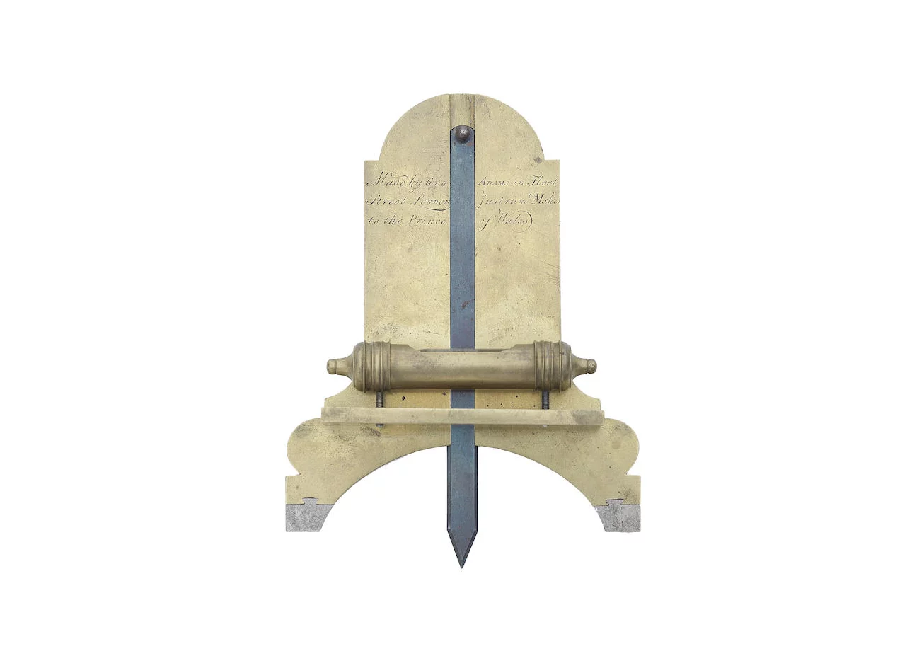 A George Adams brass and steel gunner's perpendicular, English, circa 1790