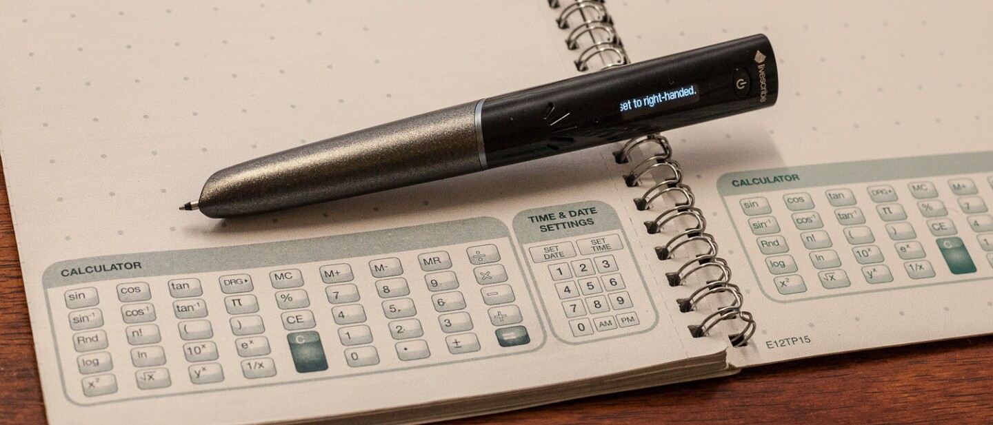 The back of the notepad has a scientific calculator app built in: neat!