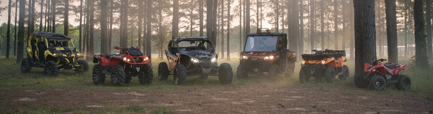 The Can-Am range sitting side-by-side