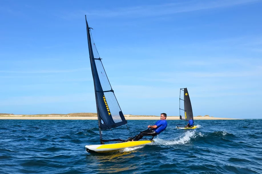 An experienced sailor tries out the TIWAL 3.2 (Photo: Tiwal)