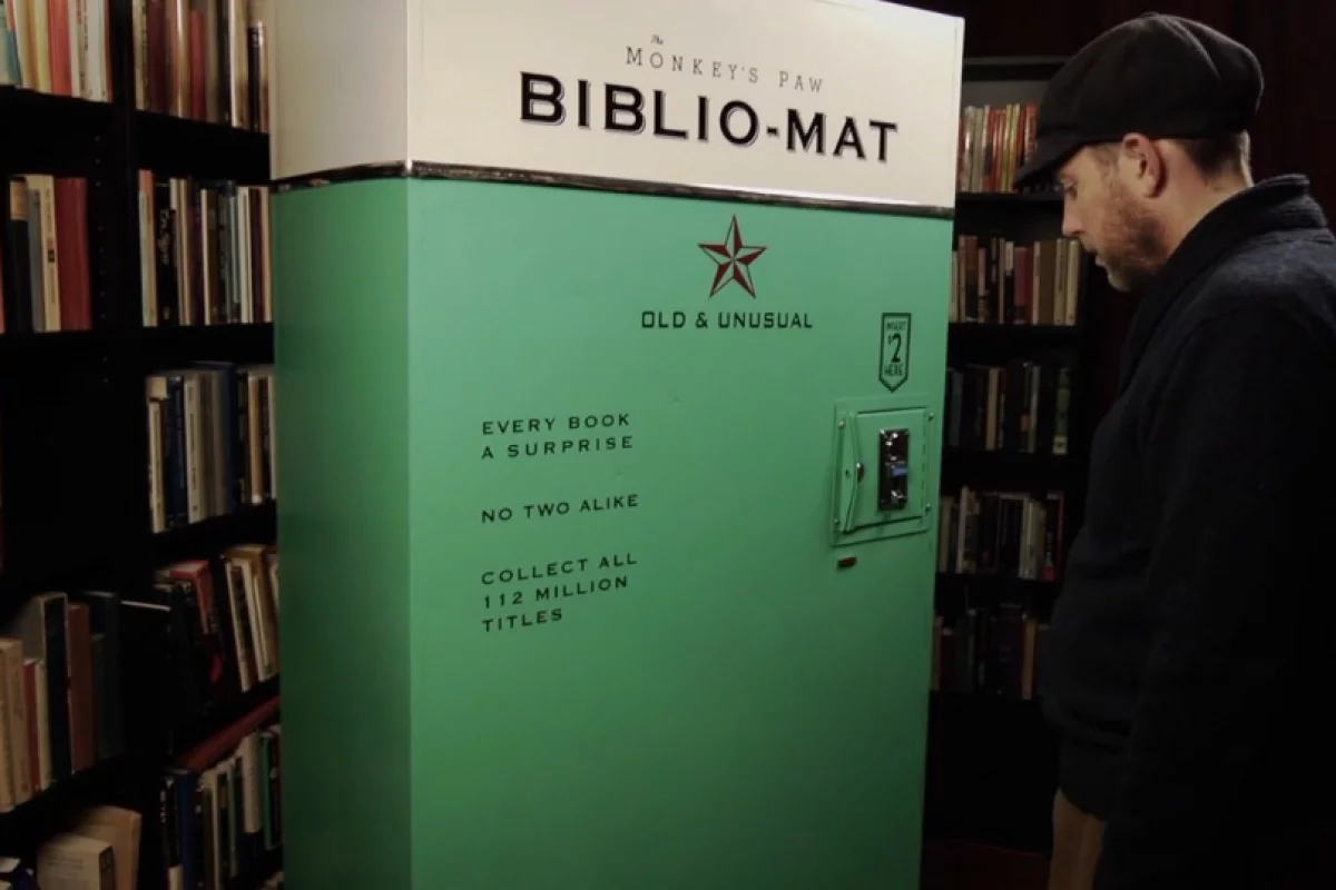 Biblio-Mat requires $2 to be inserted in the coin slot for every book you want to acquire