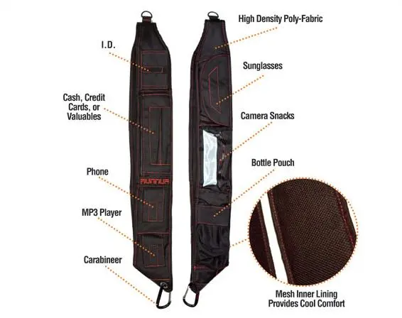 The RUNNUR has numerous pockets and storage areas for all kinds of everyday items