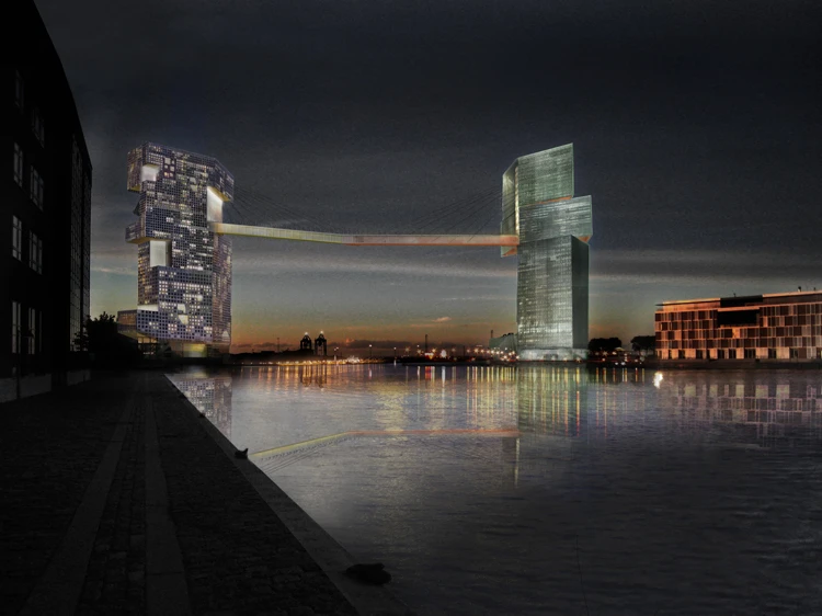 Both towers will feature sustainable design, including a solar screen made from photovoltaic panels and a seawater-based heating and cooling system