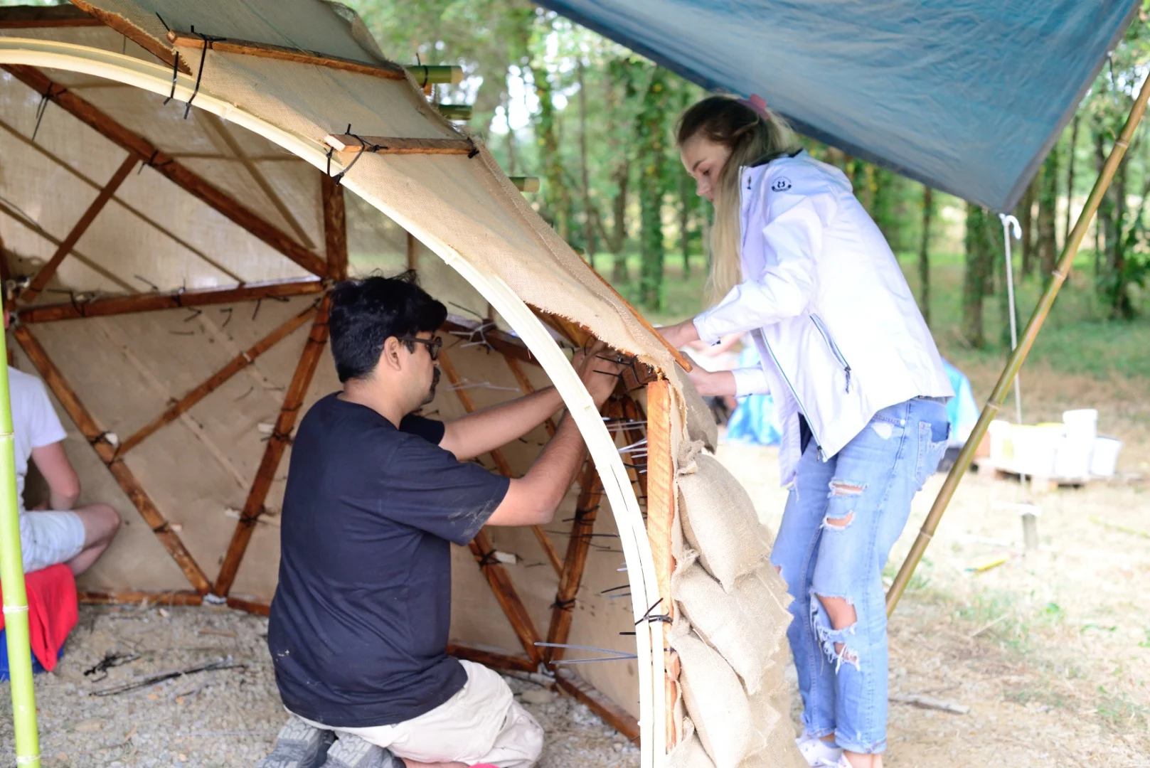 Workers toil away at Domaine de Boisbuchet