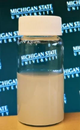 The liquid nanofoam in a vial