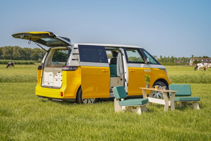 Ventje gets electric with a sleek Volkswagen ID. Buzz mini-camper