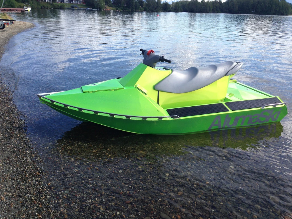 The hull is made from one piece of marine-grade quarter-inch aluminum