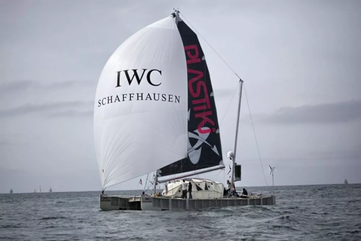 The Plastiki is made almost entirely from recycled and/or recyclable plastic