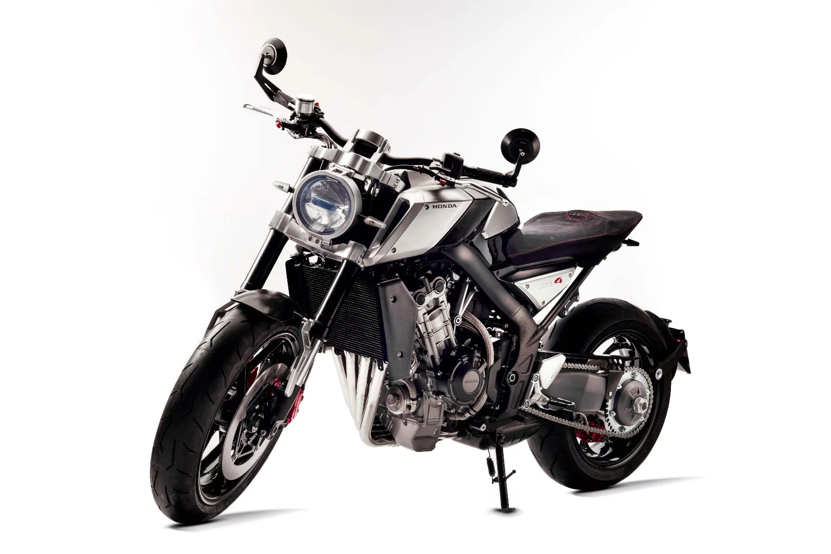 Honda CB4 concept: bar-end mirrors and single-sided swingarm