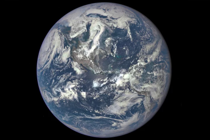 Earth from space as taken from NASA's DSCOVR spacecraft on July 6, 2015