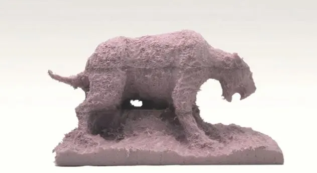 An object sculpted using the FreeD, pre-sanding