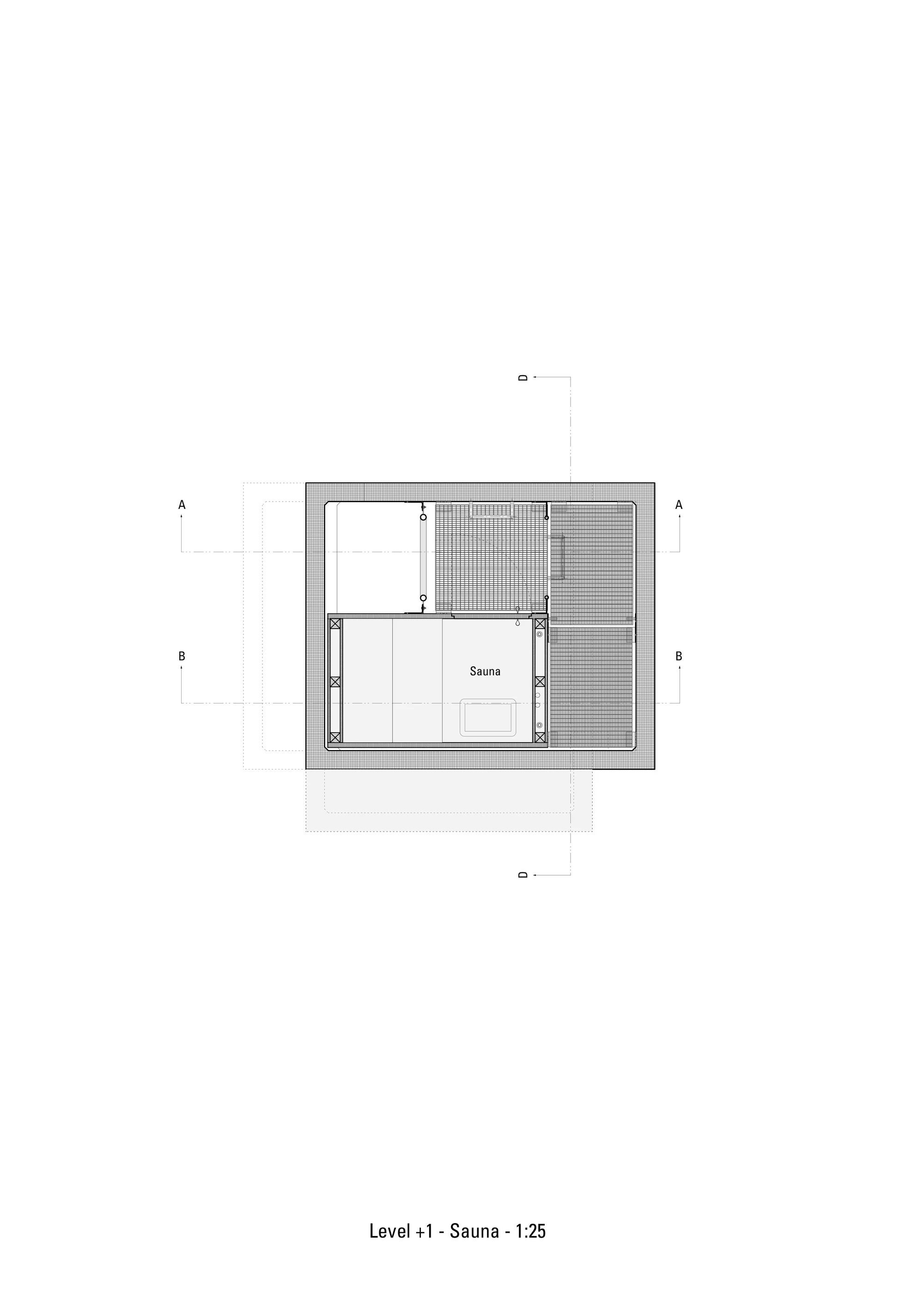 Architectural drawing of the One Man Sauna (Image: Modulorbeat)